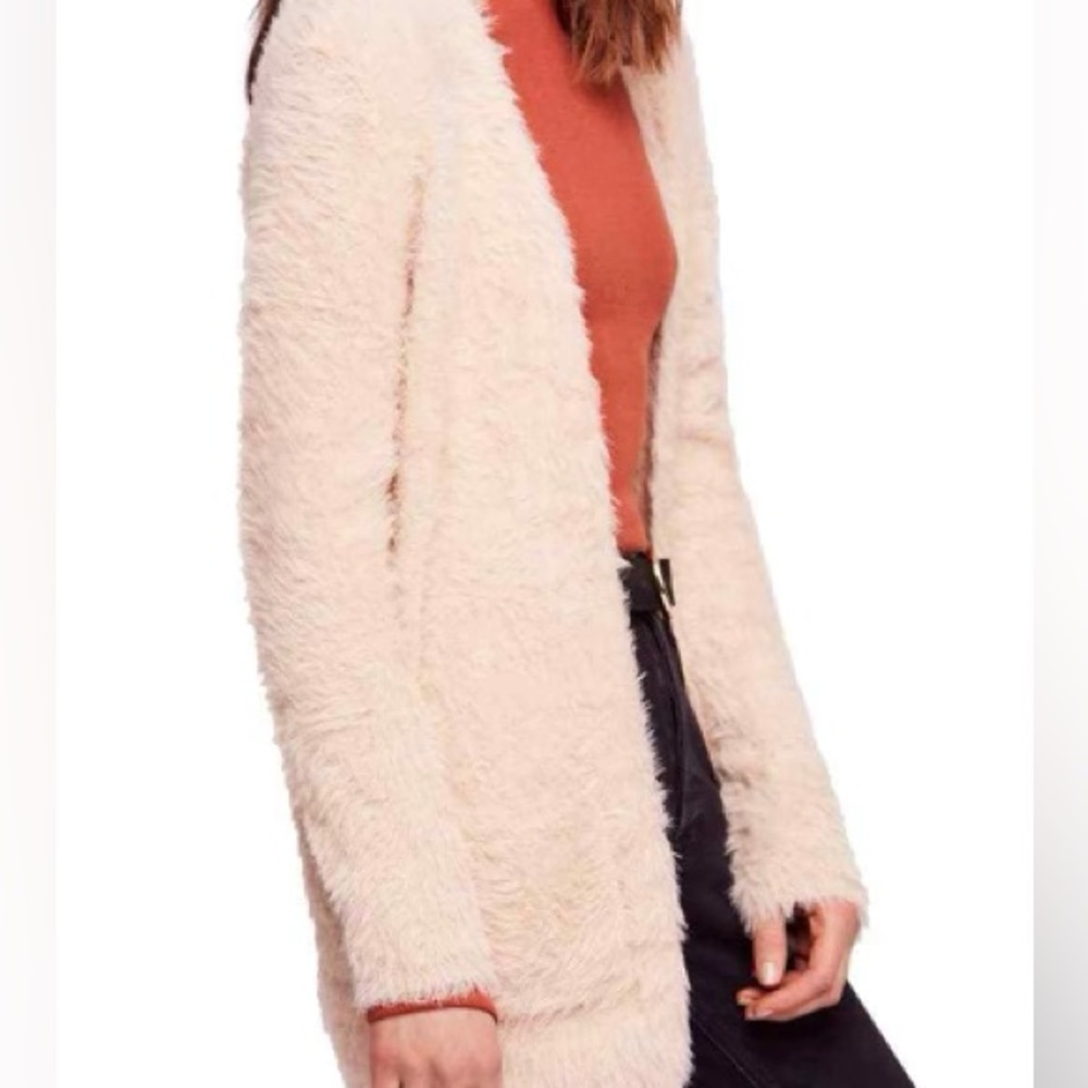 Free people faux fur cardigan